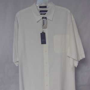 Designer mens shirt snow white sear sucker material